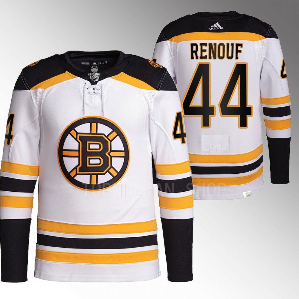 Boston Bruins Dan Renouf White Authentic Primegreen Away Jersey Stitched