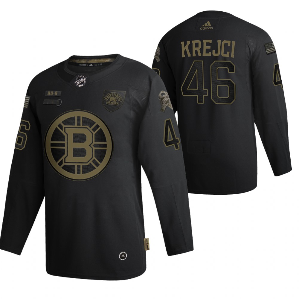 Boston Bruins David Krejci Black 2020 Veterans Day Authentic Jersey