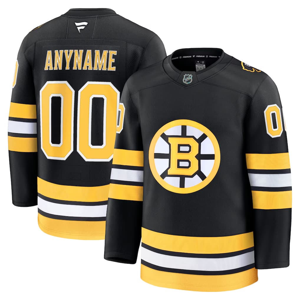 Boston Bruins Fanatics Home Premium Custom Jersey - Black