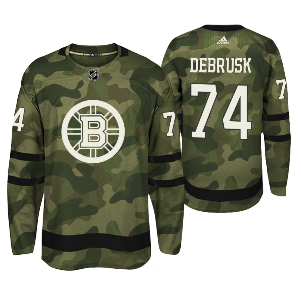 Boston Bruins Jake DeBrusk Camo Armed Special Forces Player Jersey Stitched