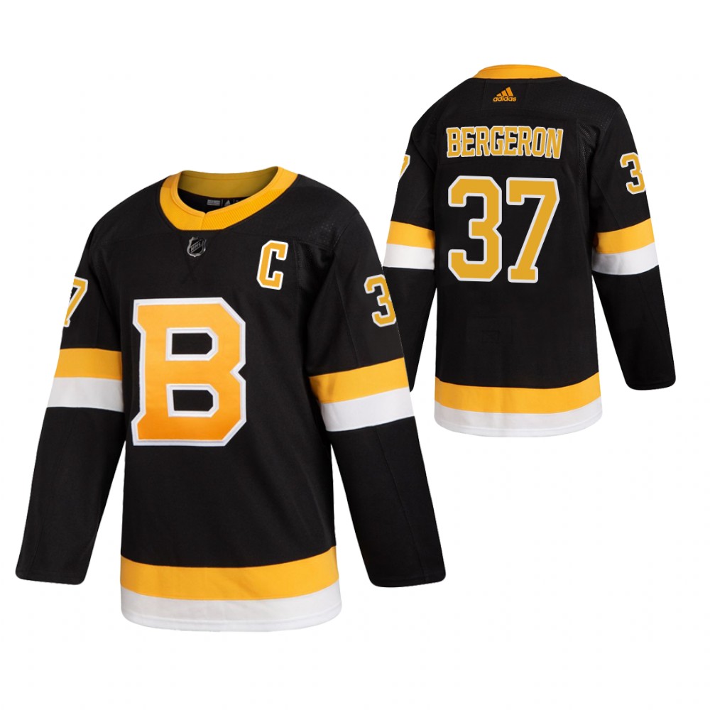 Boston Bruins Patrice Bergeron Black Authentic Alternate Jersey Stitched