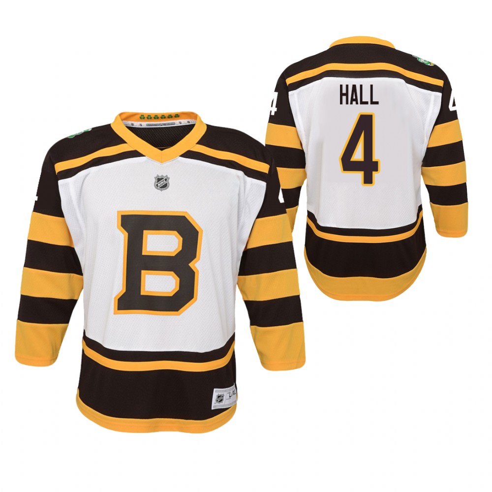 Boston Bruins Taylor Hall Youth White Alternate Jersey Stitched