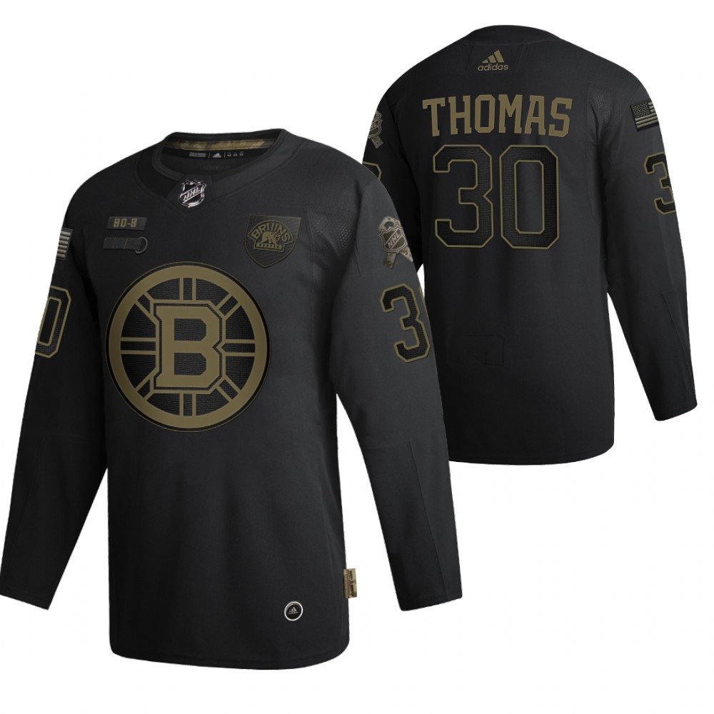 Boston Bruins Tim Thomas Black 2020 Veterans Day Authentic Jersey