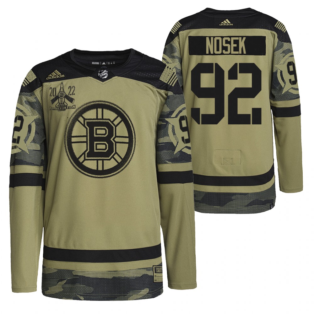 Boston Bruins Tomas Nosek Camo 2022 Military Appreciation Night Primegreen Authentic Jersey Stitched