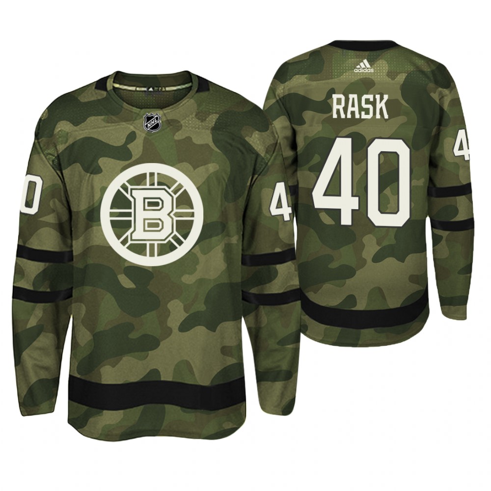 Boston Bruins Tuukka Rask Camo Armed Special Forces Player Jersey Stitched