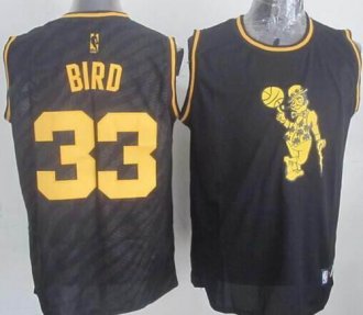 Boston Celtics #33 Larry Bird Black Precious Metals Fashion Stitched NBA Jersey