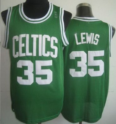Boston Celtics 35 Reggie Lewis Green Hardwood Classics Revolution 30 NBA Jerseys