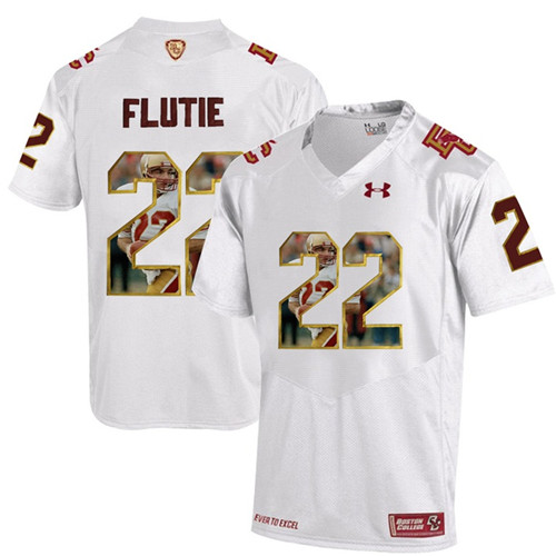 Boston College Eagles Doug Flutie White Printing Player Portrait Football Jersey
