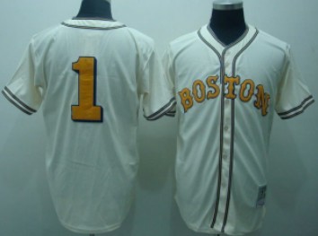Boston Red Sox #1 Doerr Cream Throwback Jerseys