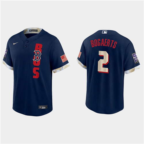 Boston Red Sox #2 Xander Bogaerts 2021 Mlb All Star Game Fan's Version Navy Jersey