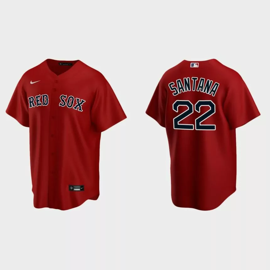 Boston Red Sox #22 Danny Santana Replica Alternate Jersey – Red