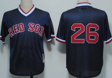 Boston Red Sox #26 Wade Boggs Navy Blue Throwabck Jerseys
