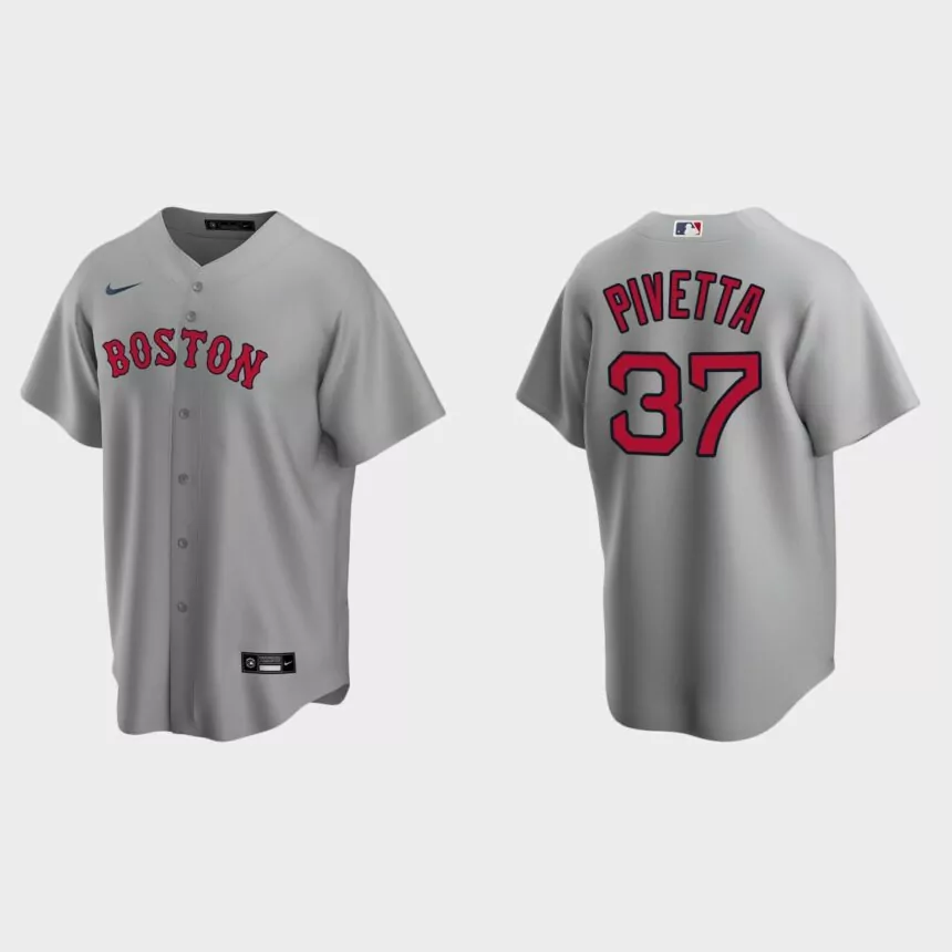 Boston Red Sox #37 Nick Pivetta Replica Road Jersey – Gray