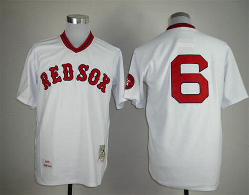 Boston Red Sox #6 Rico Petrocelli White Pullov Throwback Jerseys