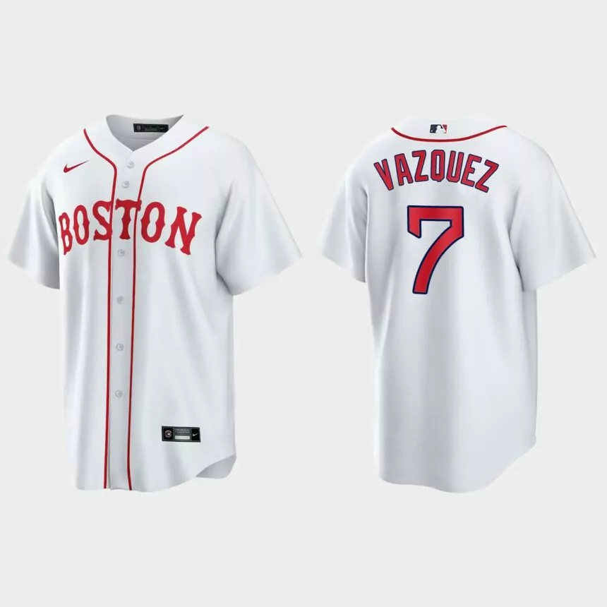 Boston Red Sox Christian Vazquez 2021 Patriots’ Day Replica Jersey – White