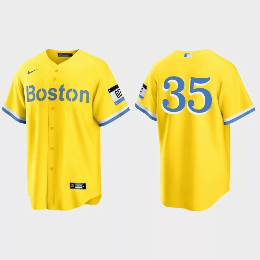 Boston Red Sox Christin Stewart 2021 City Connect Replica Jersey – Gold Light Blue
