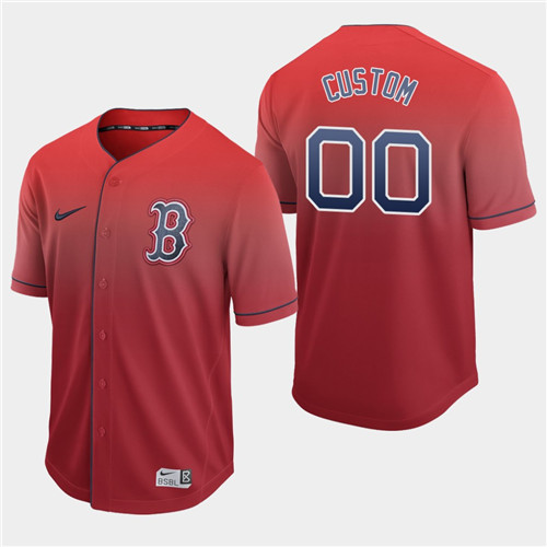 Boston Red Sox Custom Authentic Red Fade Jersey