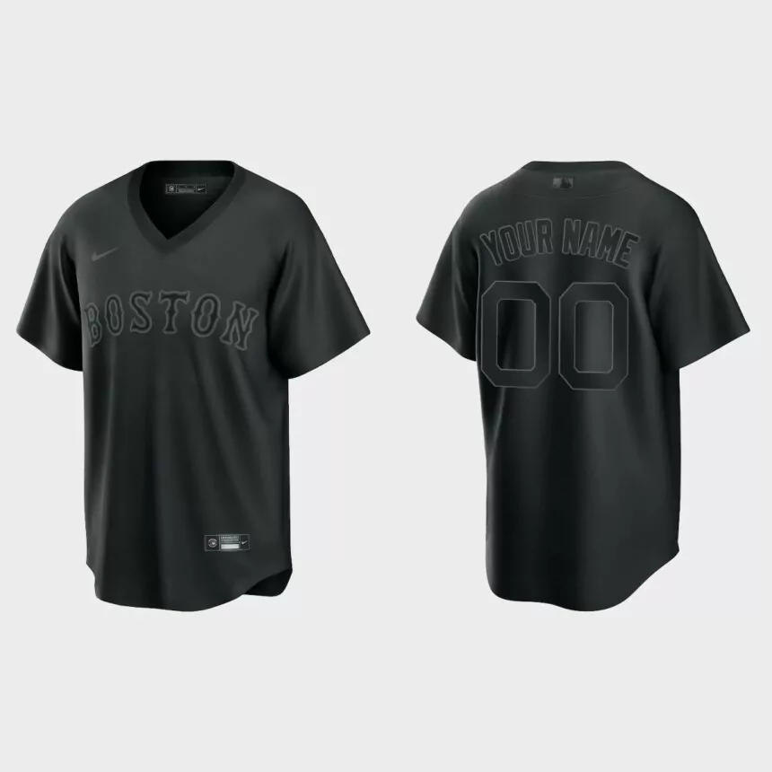Boston Red Sox Custom Pitch Black Fashion Replica Jersey – Black