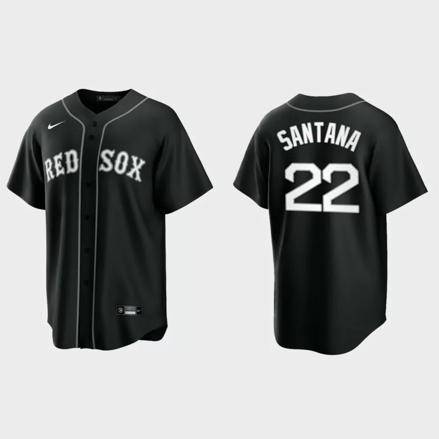 Boston Red Sox Danny Santana 2021 All Black Fashion Replica Jersey – Black White
