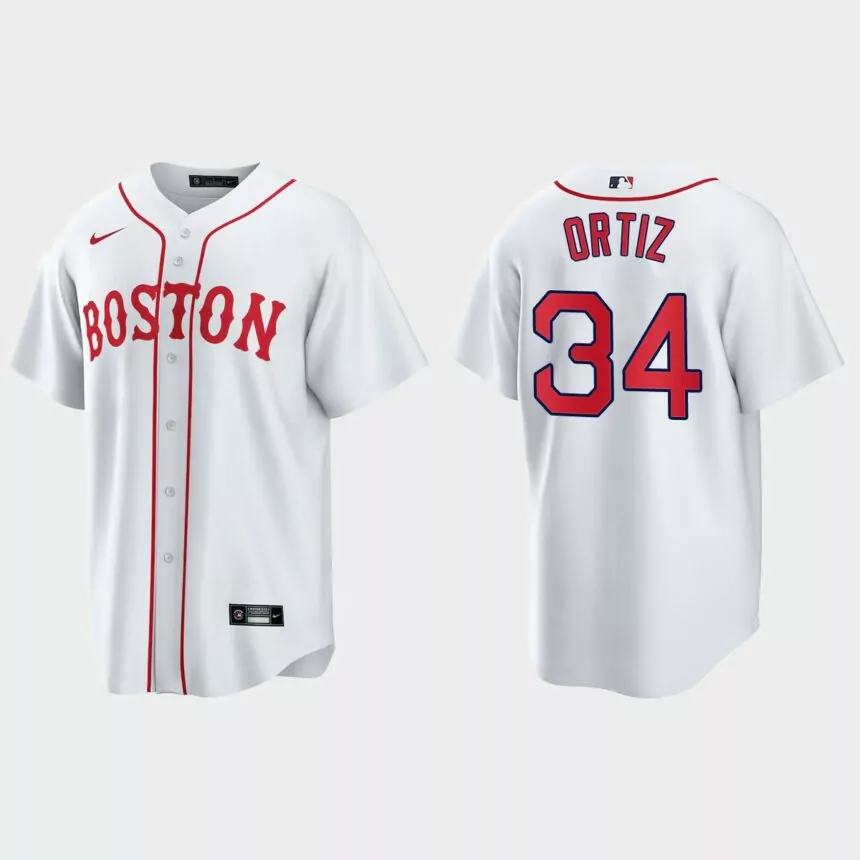 Boston Red Sox David Ortiz 2021 Patriots’ Day Replica Jersey – White