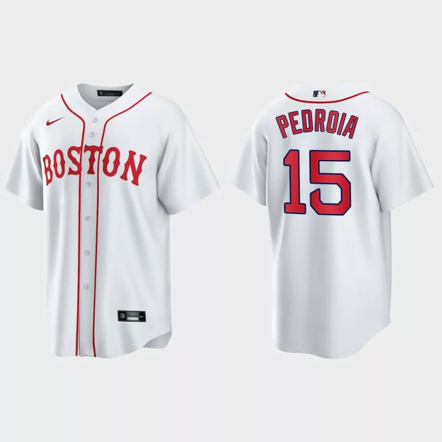 Boston Red Sox Dustin Pedroia 2021 Patriots’ Day Replica Jersey – White