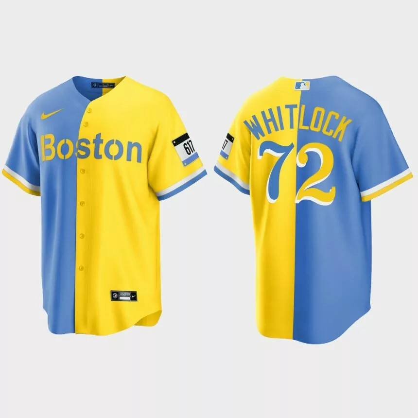 Boston Red Sox Garrett Whitlock City Connect Split Jersey – Blue Gold
