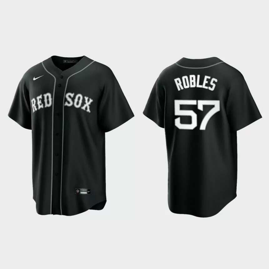 Boston Red Sox Hansel Robles Replica Official Jersey – Black White
