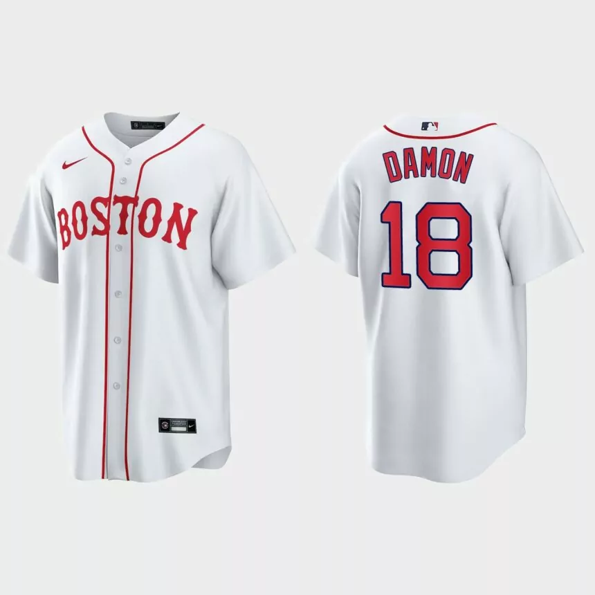Boston Red Sox Johnny Damon 2021 Patriots’ Day Replica Jersey – White