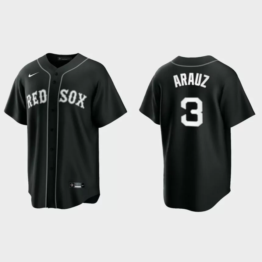 Boston Red Sox Jonathan Arauz 2021 All Black Fashion Replica Jersey – Black White