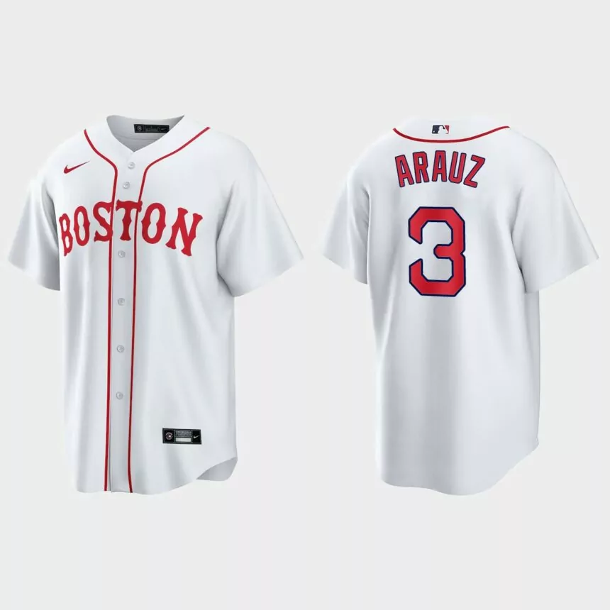 Boston Red Sox Jonathan Arauz 2021 Patriots’ Day Replica Jersey – White