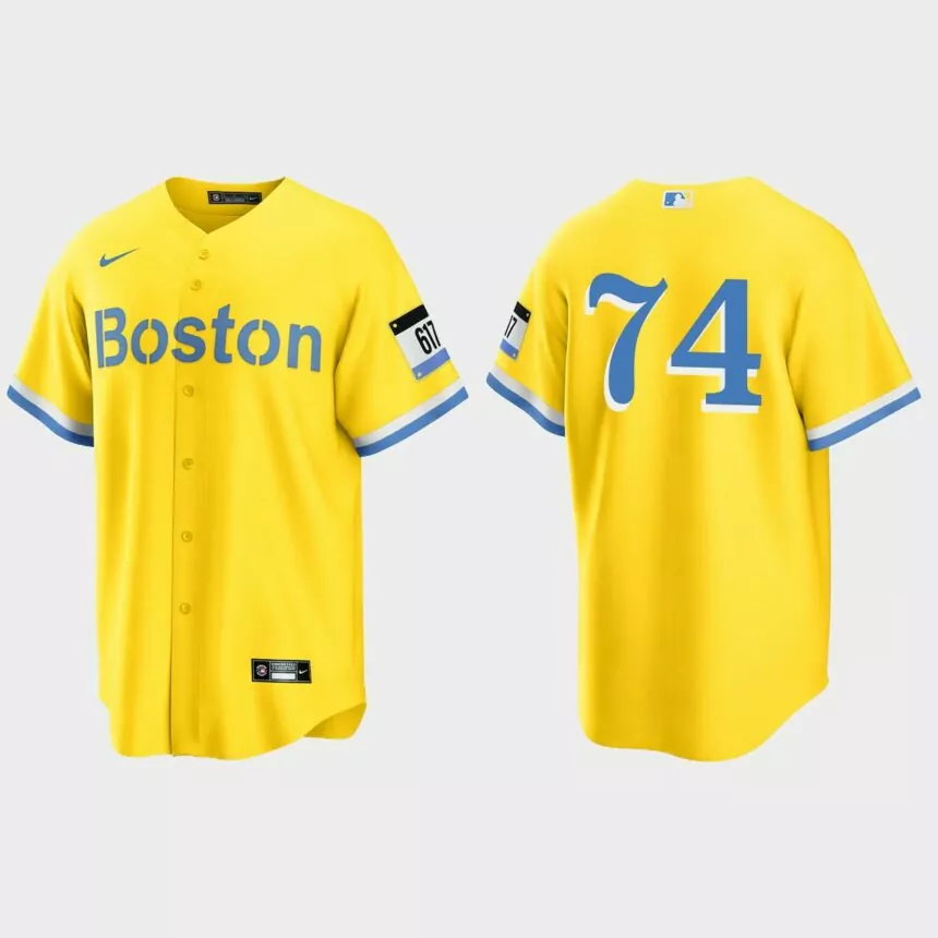 Boston Red Sox Kenley Jansen City Connect Replica Jersey – Gold Light Blue