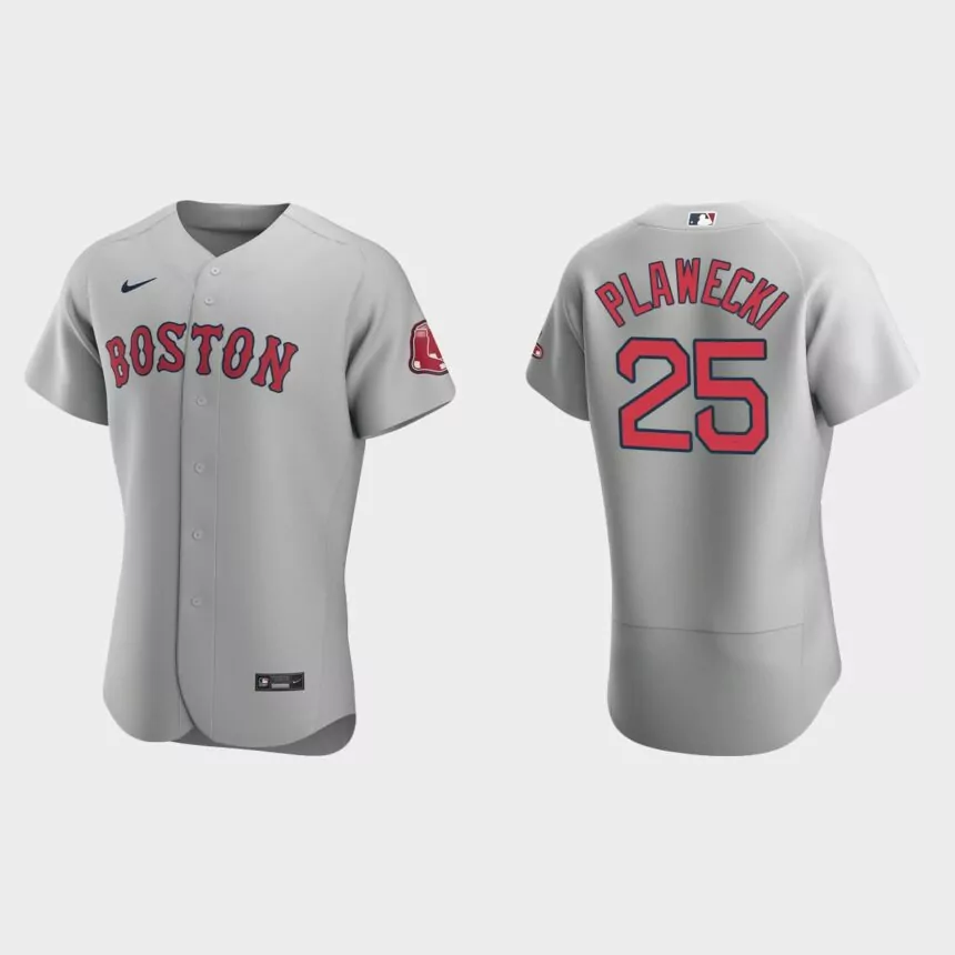 Boston Red Sox Kevin Plawecki #25 Gray Authentic Road Jersey