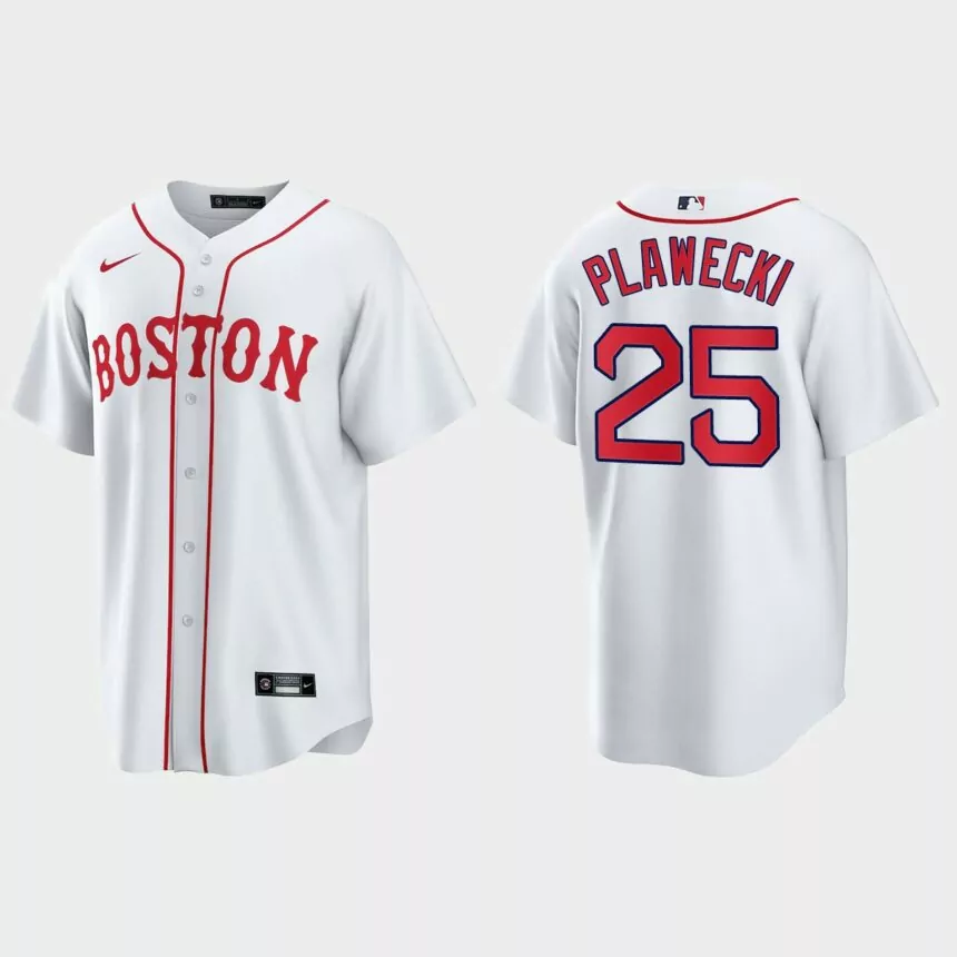 Boston Red Sox Kevin Plawecki 2021 Patriots’ Day Replica Jersey – White