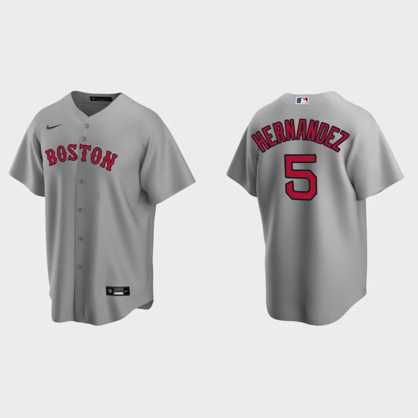 Boston Red Sox Kike Hernandez Replica Road Jersey – Gray