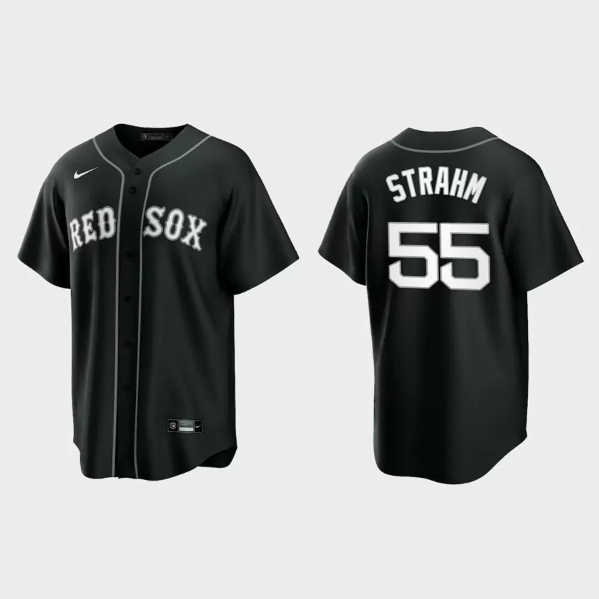 Boston Red Sox Matthew Strahm Replica Official Jersey – Black White