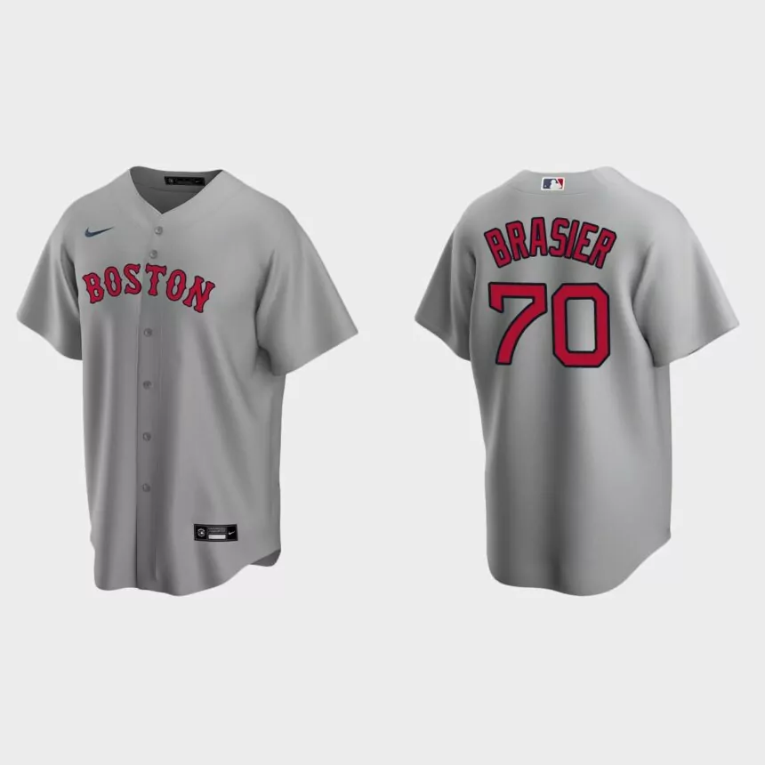 Boston Red Sox Ryan Brasier Replica Road Jersey – Gray
