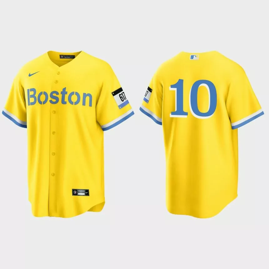 Boston Red Sox Trevor Story 2021 City Connect Replica Jersey – Gold Light Blue