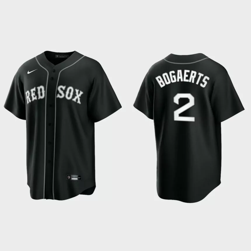 Boston Red Sox Xander Bogaerts 2021 All Black Fashion Replica Jersey – Black White