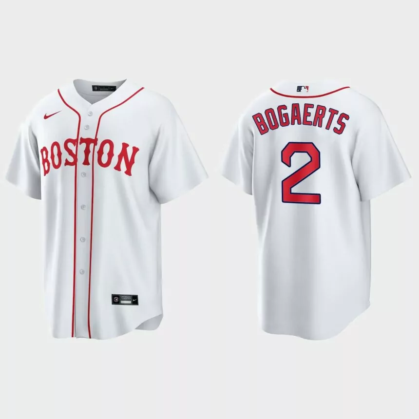 Boston Red Sox Xander Bogaerts 2021 Patriots’ Day Replica Jersey – White