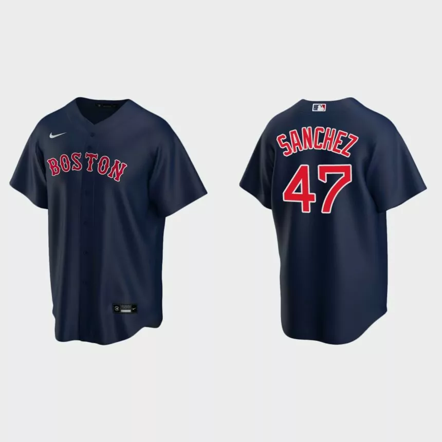 Boston Red Sox Yolmer Sanchez Replica Alternate Jersey – Navy