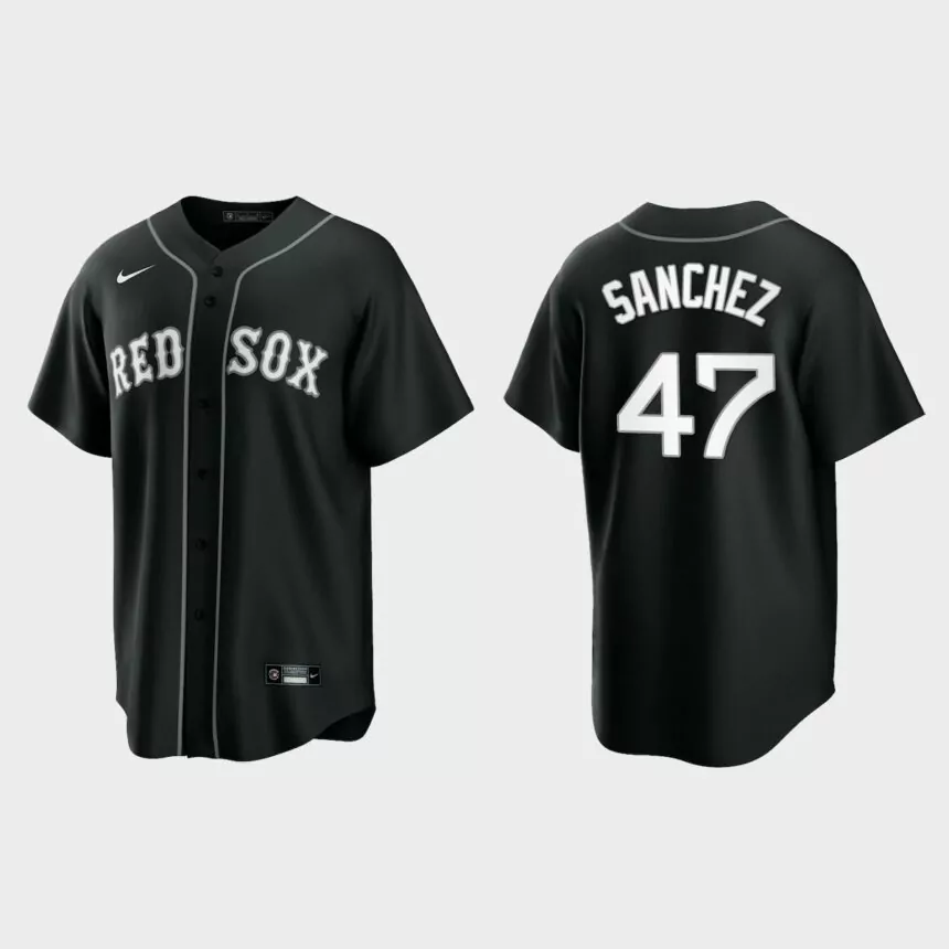 Boston Red Sox Yolmer Sanchez Replica Official Jersey – Black White
