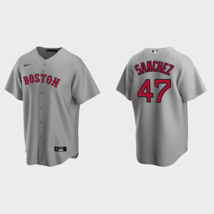 Boston Red Sox Yolmer Sanchez Replica Road Jersey – Gray