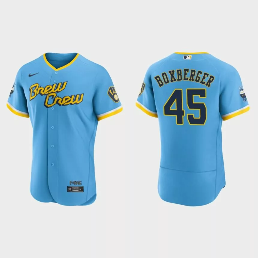 Brad Boxberger Milwaukee Brewers 2022 City Connect Authentic Jersey – Powder Blue