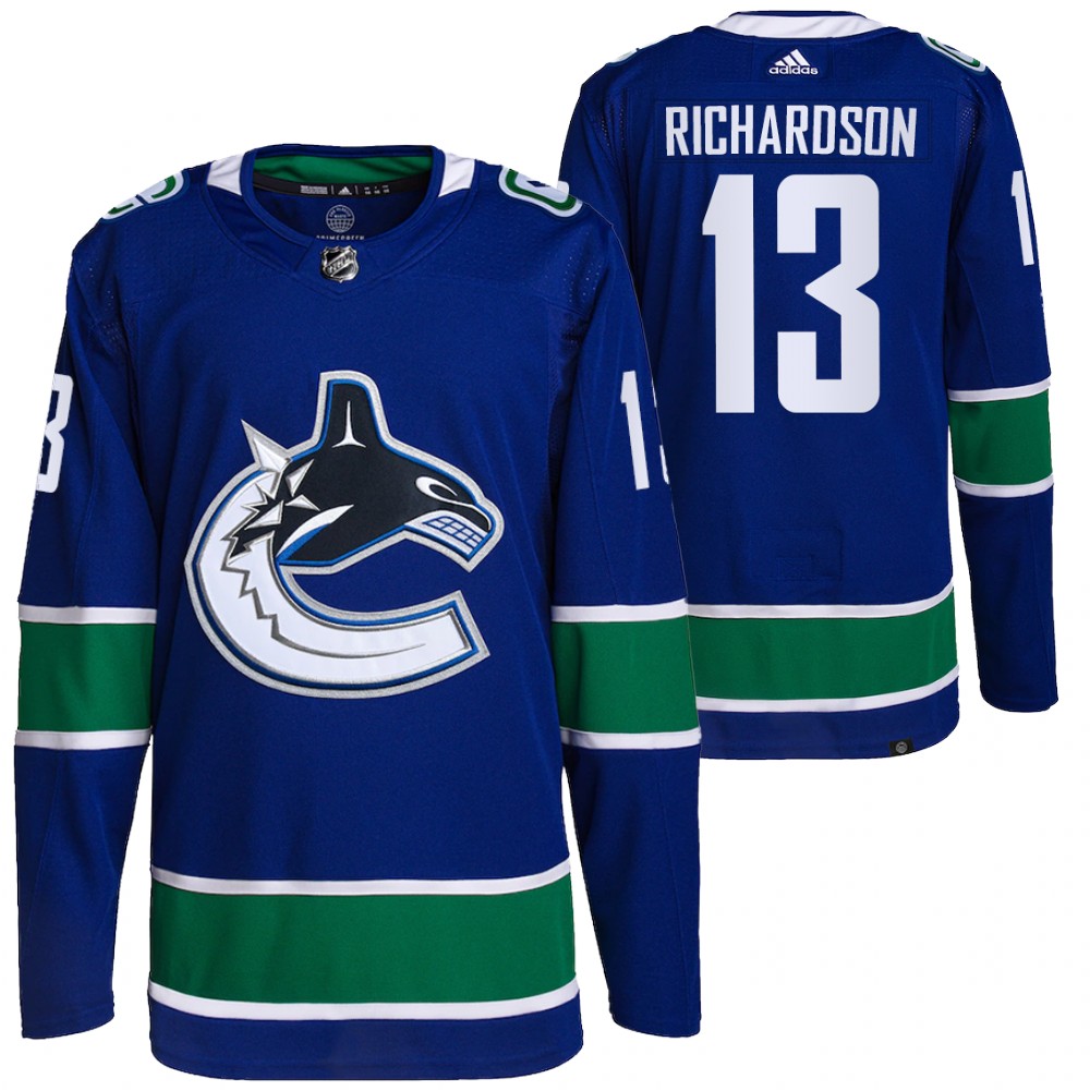 Brad Richardson 2022 Vancouver Canucks Blue Home Primegreen Authentic Pro Jersey
