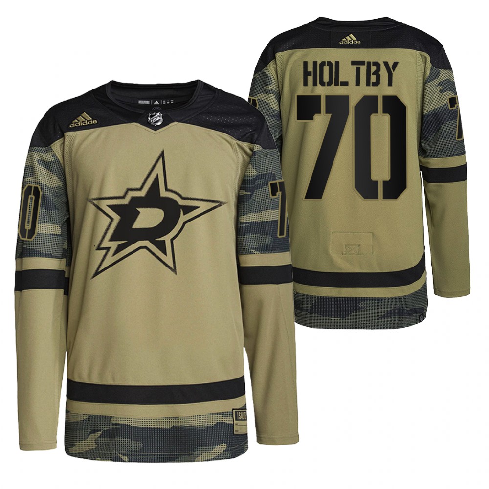 Braden Holtby Stars Military Appreciation Night Jersey Camo Practice