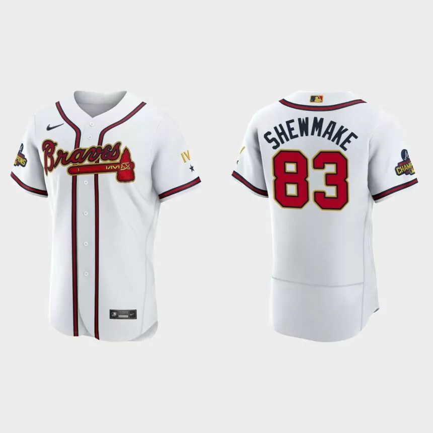 Braden Shewmake Atlanta Braves 2022 Gold Program White Authentic Jersey