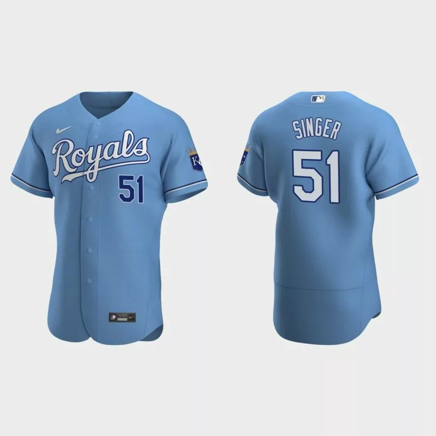 Brady Singer #51 Kansas City Royals Authentic Alternate Jersey – Light Blue