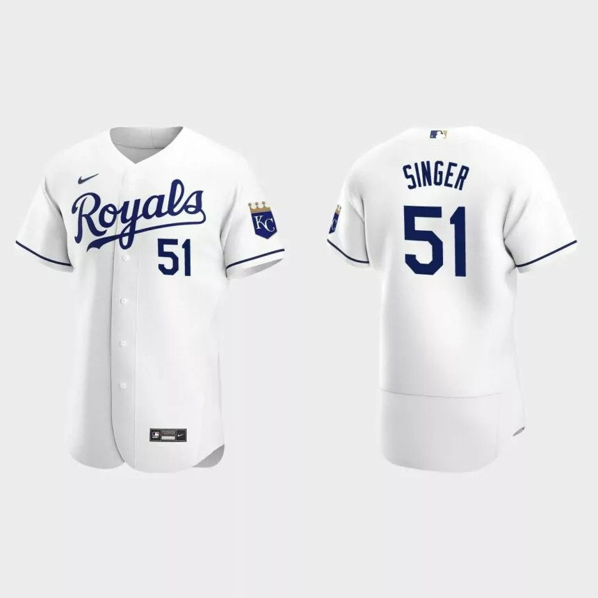 Brady Singer #51 Kansas City Royals Authentic Home Jersey – White