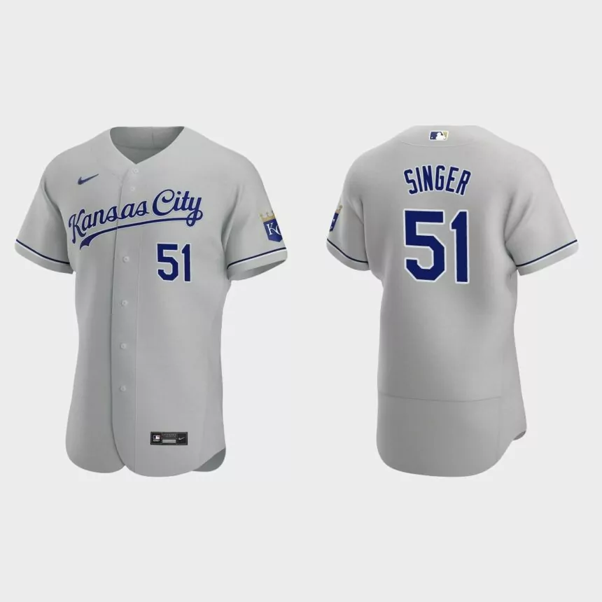 Brady Singer #51 Kansas City Royals Authentic Road Jersey – Gray