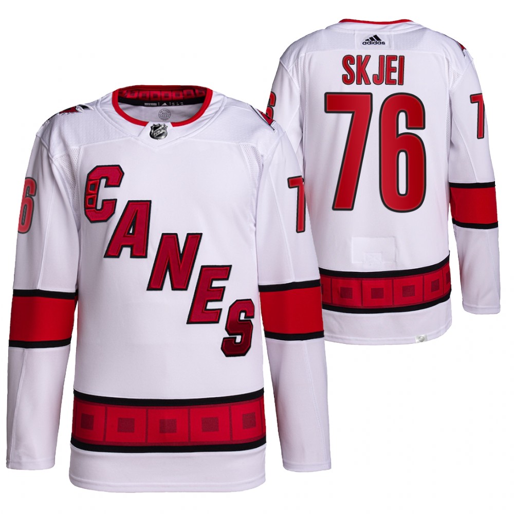 Brady Skjei 2021-22 Carolina Hurricanes White Authentic Pro Away Jersey
